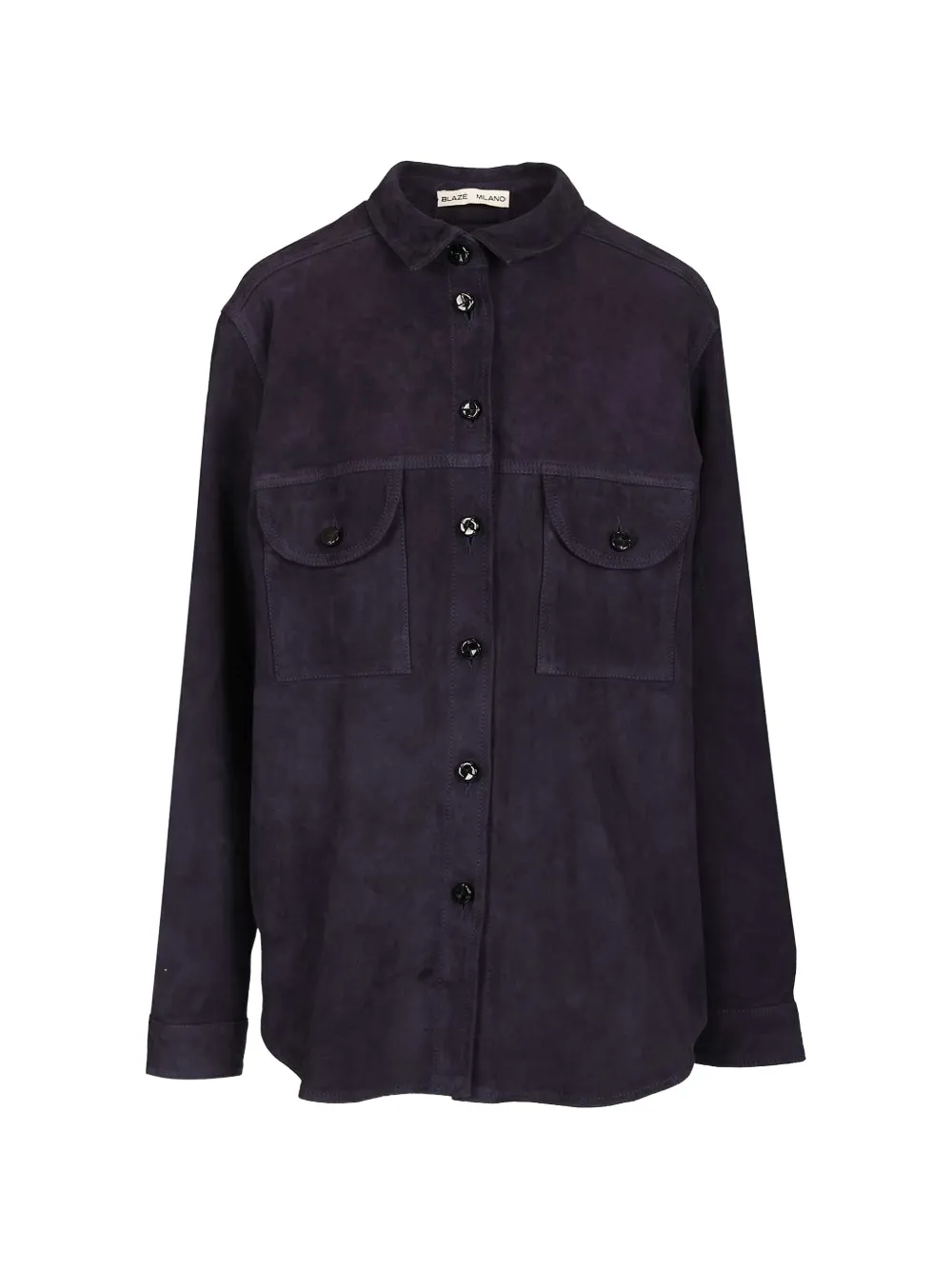 Blazé Milano chest-pocket leather shirt - Viola