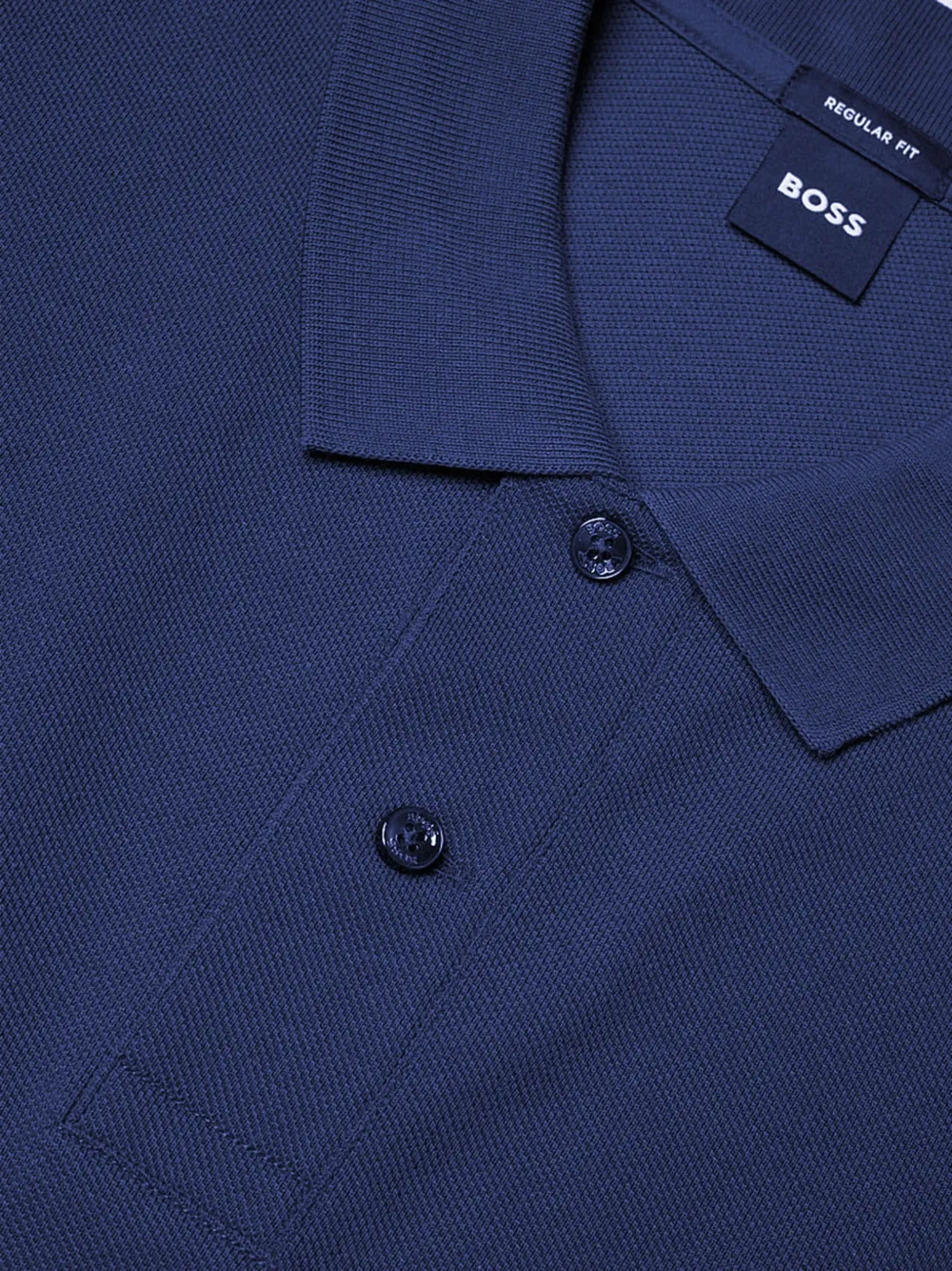 BOSS Pallas katoenen piqué poloshirt Blauw