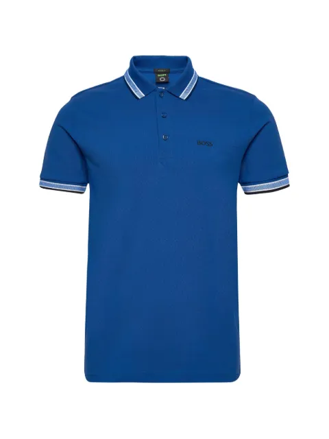 BOSS playera tipo polo con ribete en contraste