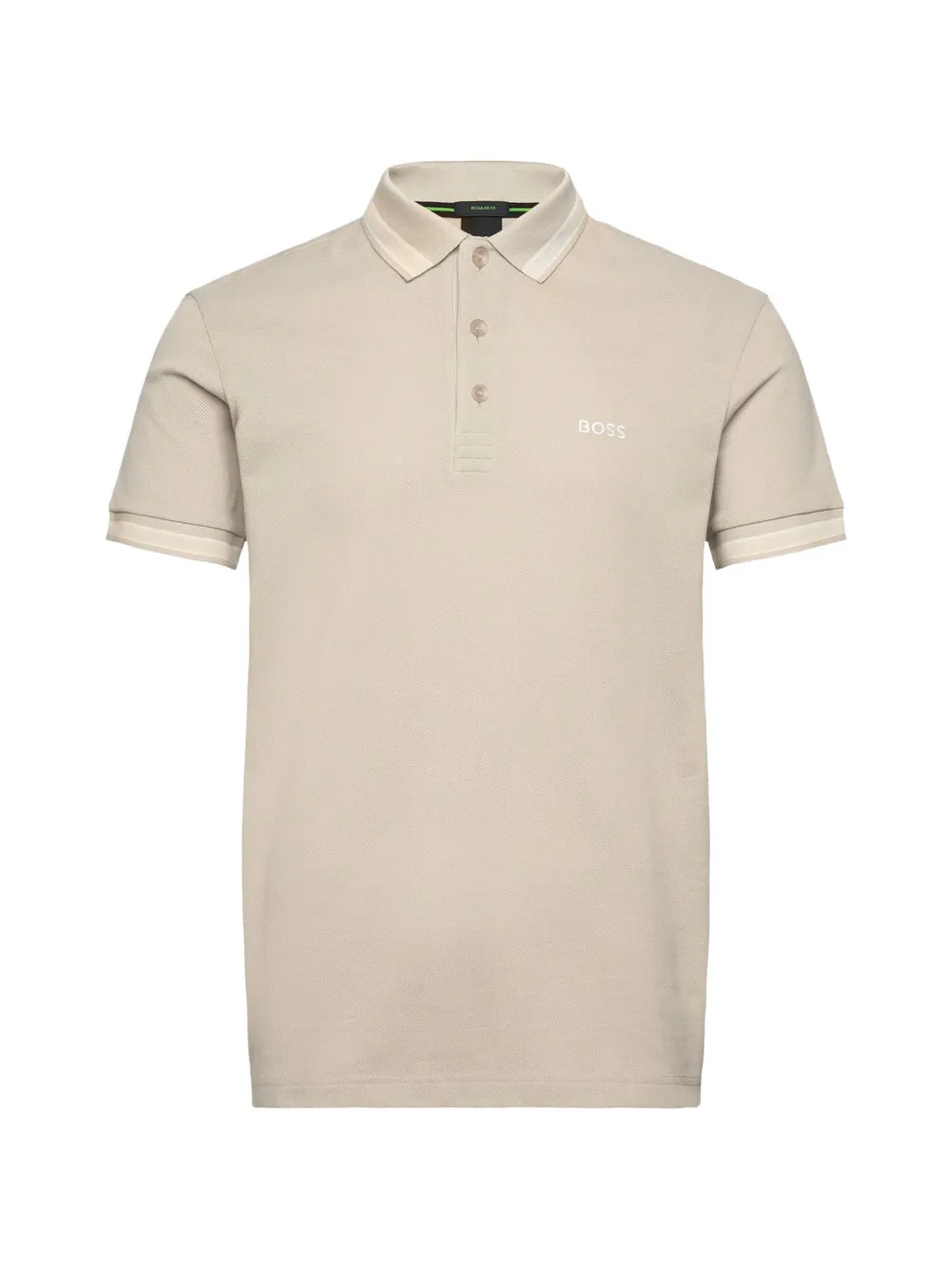 BOSS striped collar T-shirt - Toni neutri