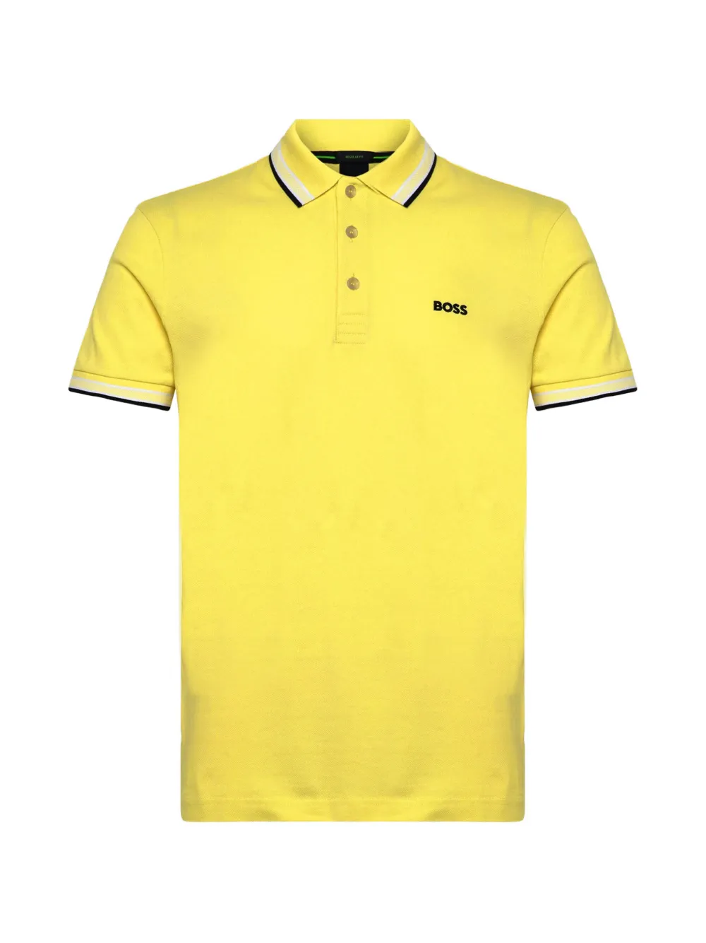 BOSS contrast-trim polo shirt - Gelb