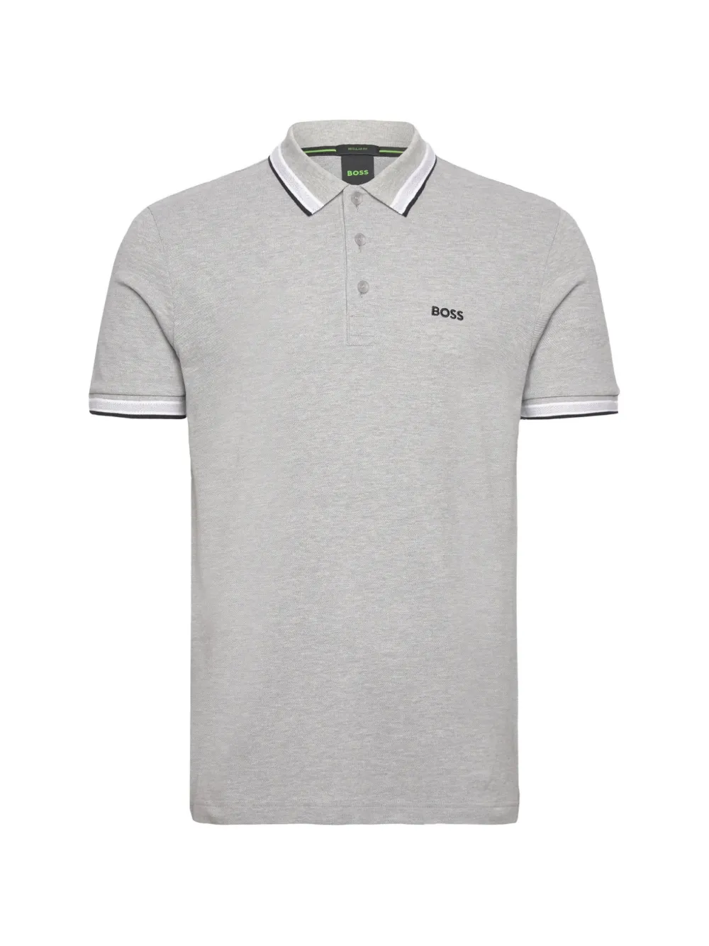 BOSS striped-collar polo shirt - Grau