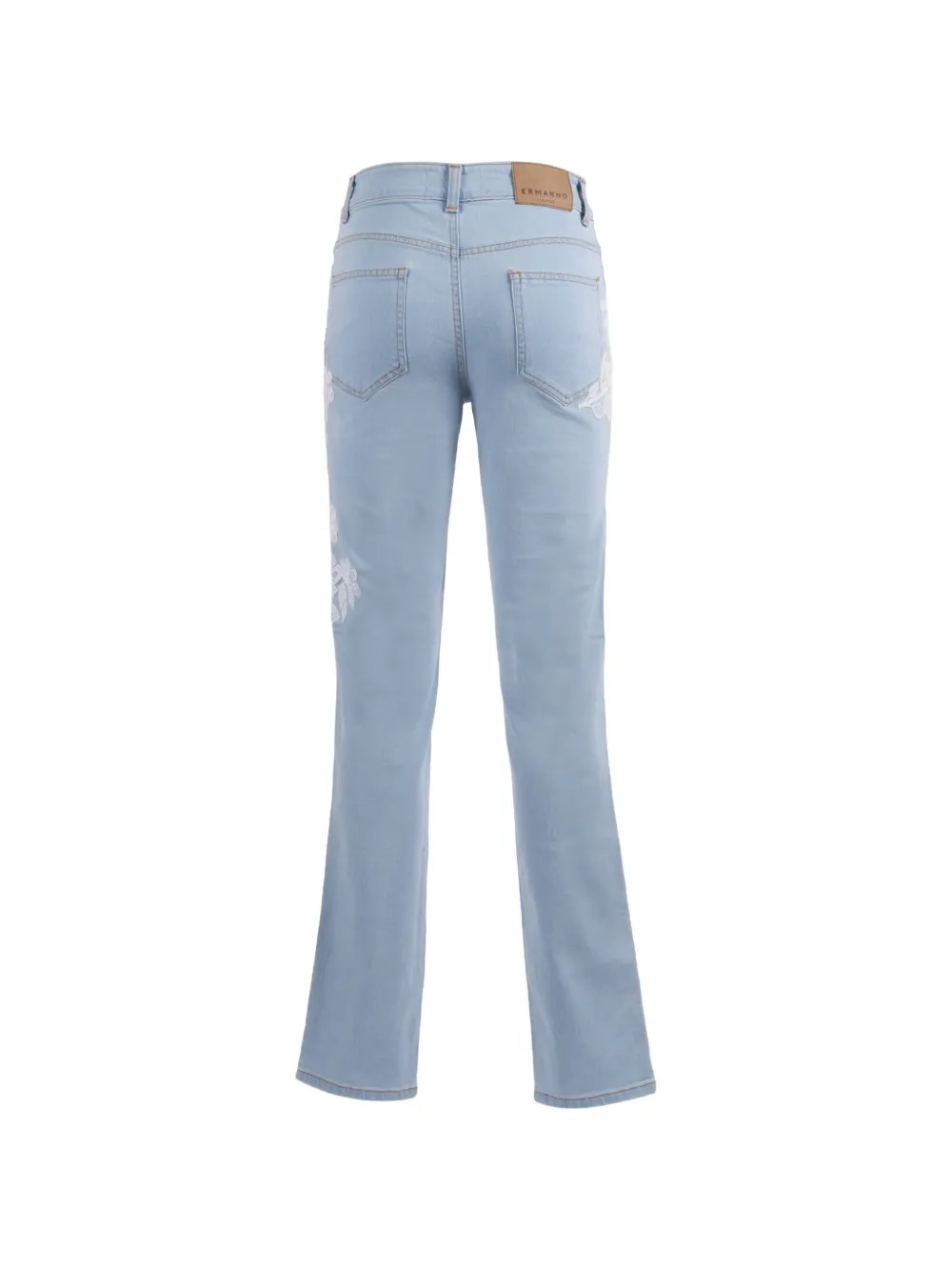  Ermanno Scervino Vaqueros Con Parche De Encaje - Azul 