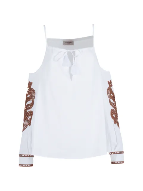 ERMANNO FIRENZE  blusa bordada con hombros descubiertos