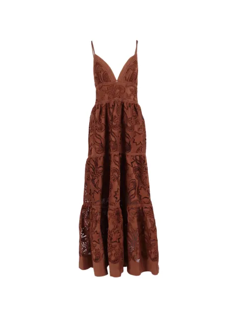 Ermanno Scervino Vestido longo com camadas e bordado