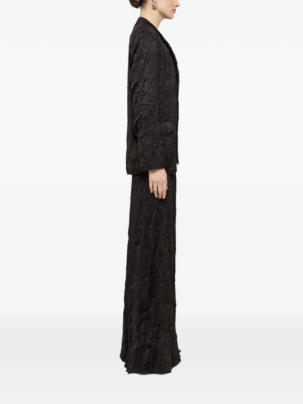  Nissa Blazer Con Efecto Arrugado - Negro 