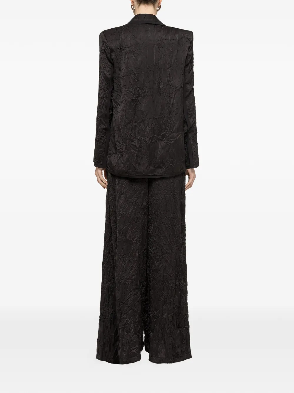  Nissa Blazer Con Efecto Arrugado - Negro 