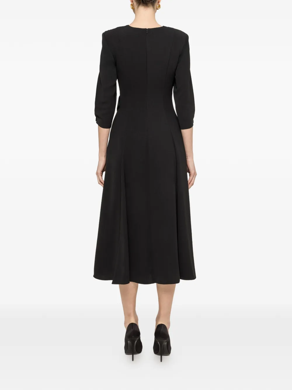 NISSA Midi-jurk met knoopdetail Zwart