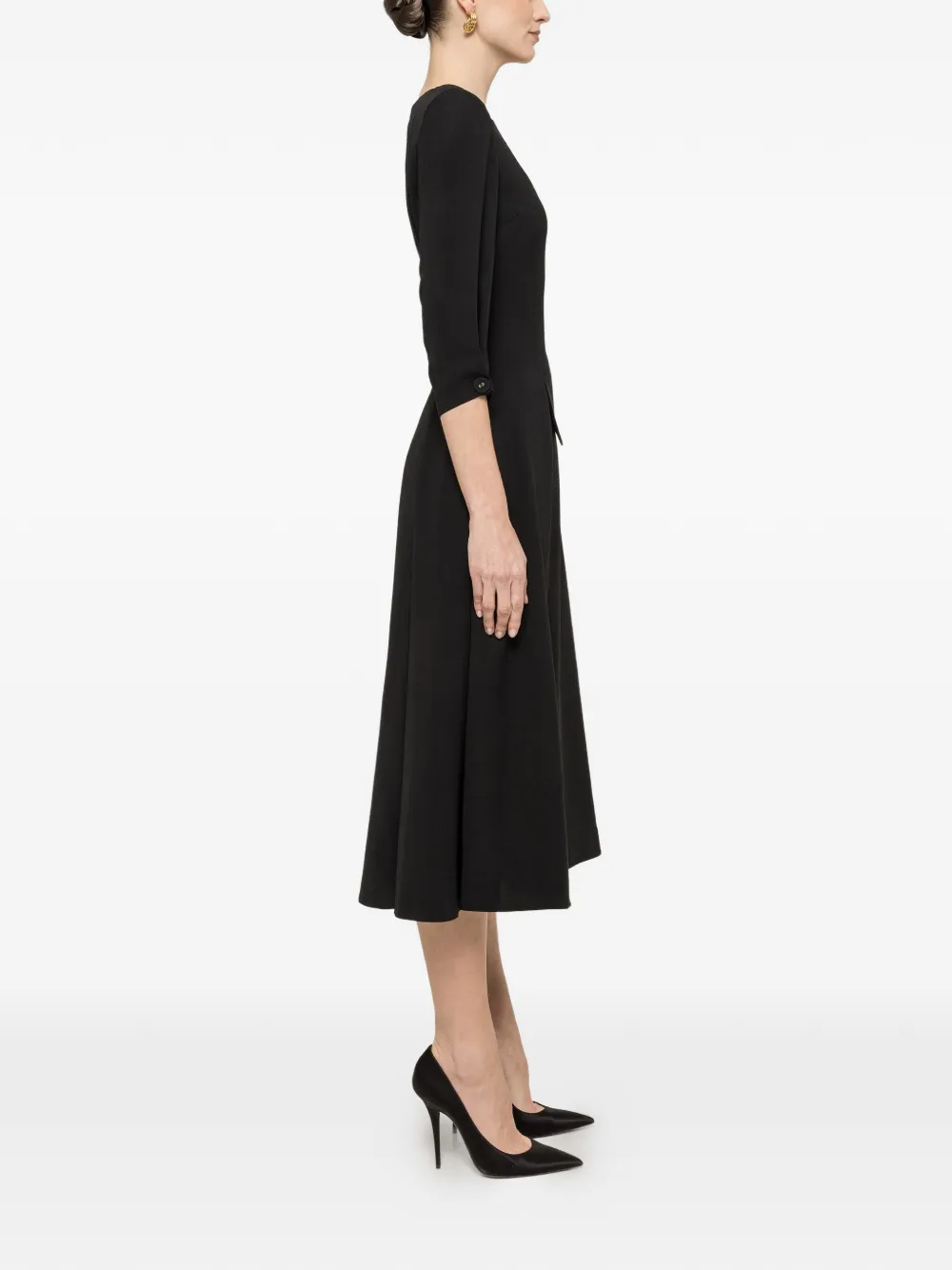 NISSA Midi-jurk met knoopdetail Zwart