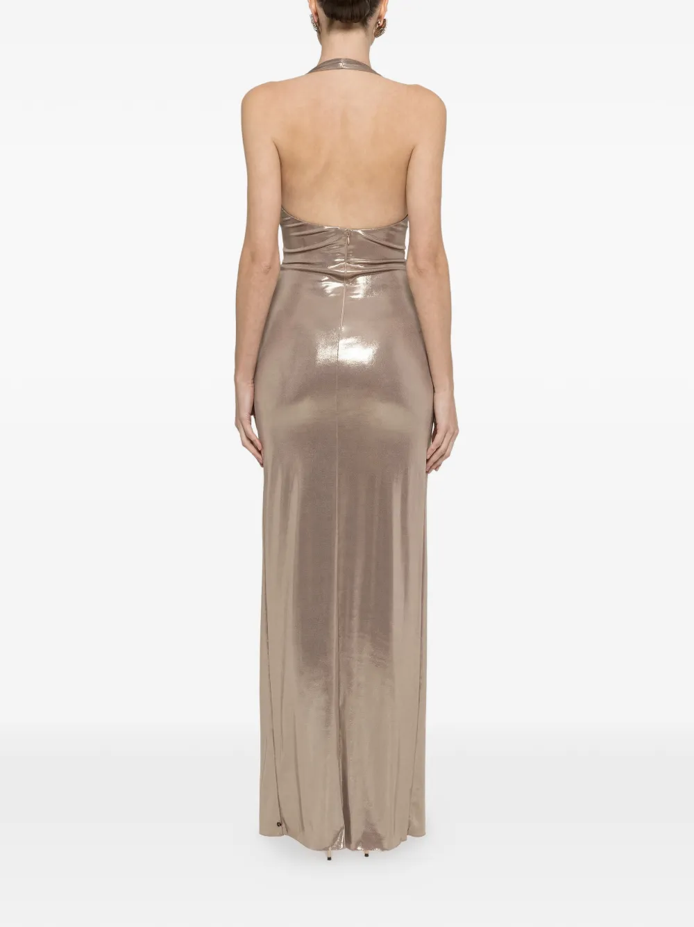  Nissa Backless Split Maxi Dress - Neutrals 