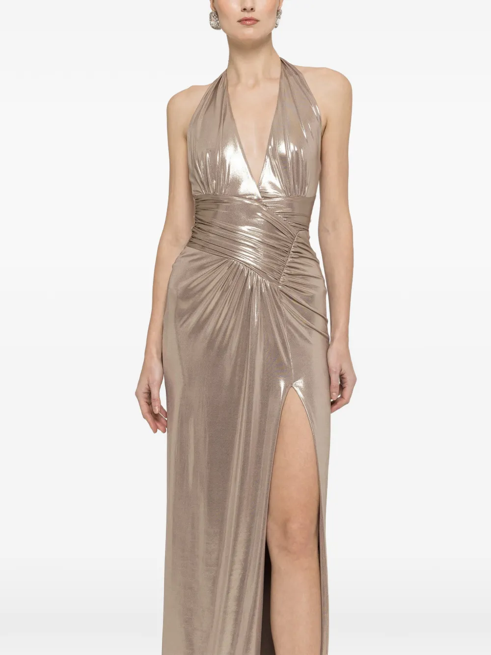 NISSA Maxi-jurk met open rug Beige