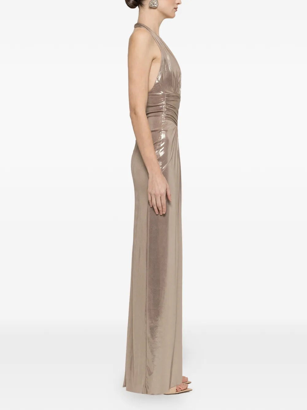  Nissa Backless Split Maxi Dress - Neutrals 
