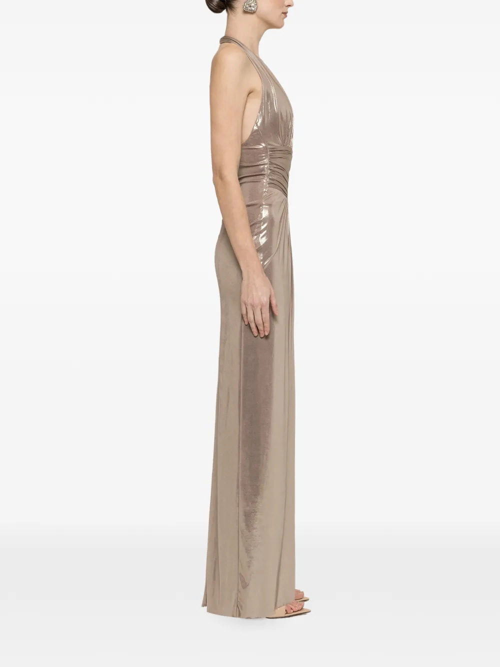 NISSA Maxi-jurk met open rug Beige