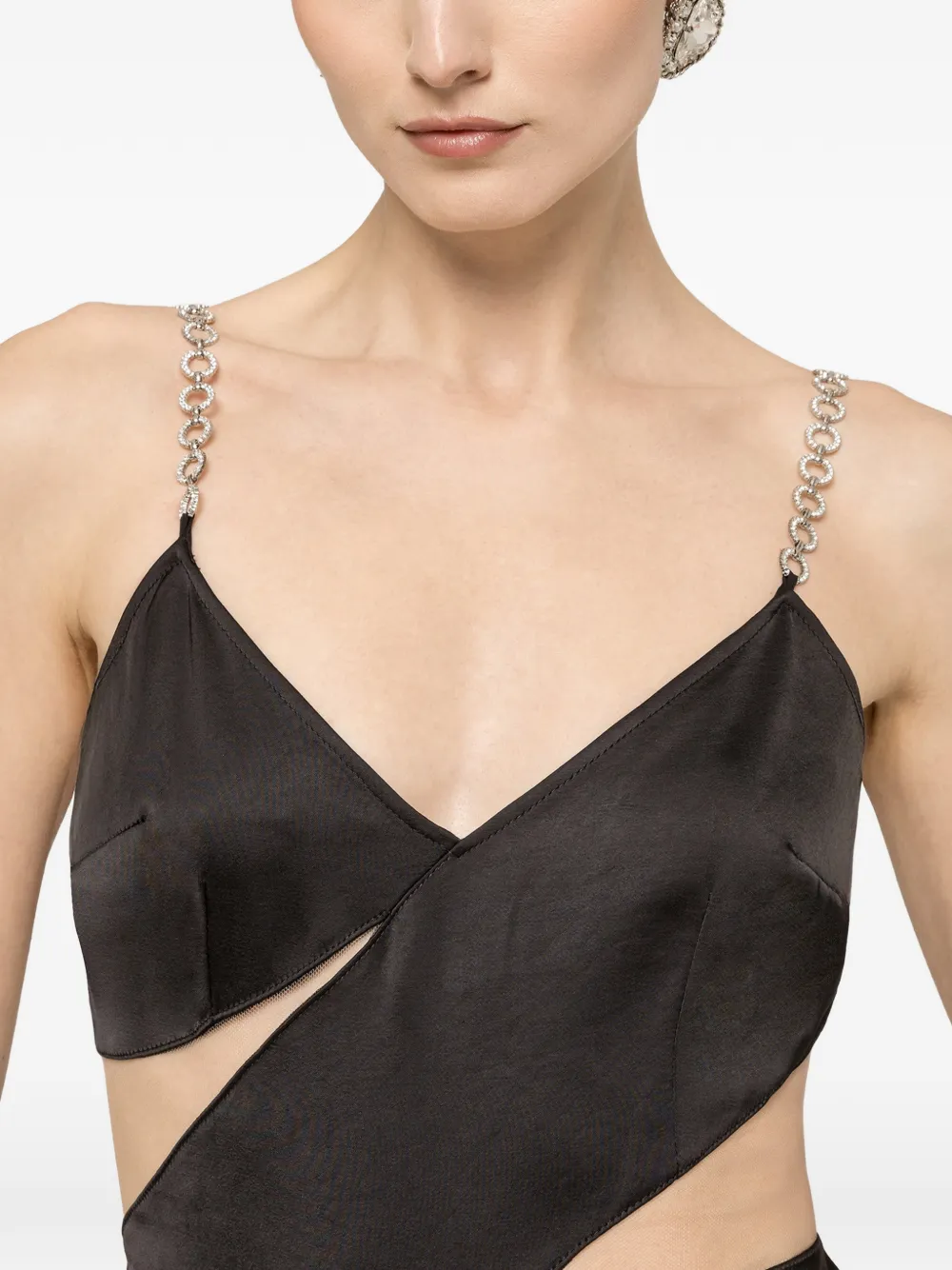 NISSA Midi-jurk met kristallen detail Zwart