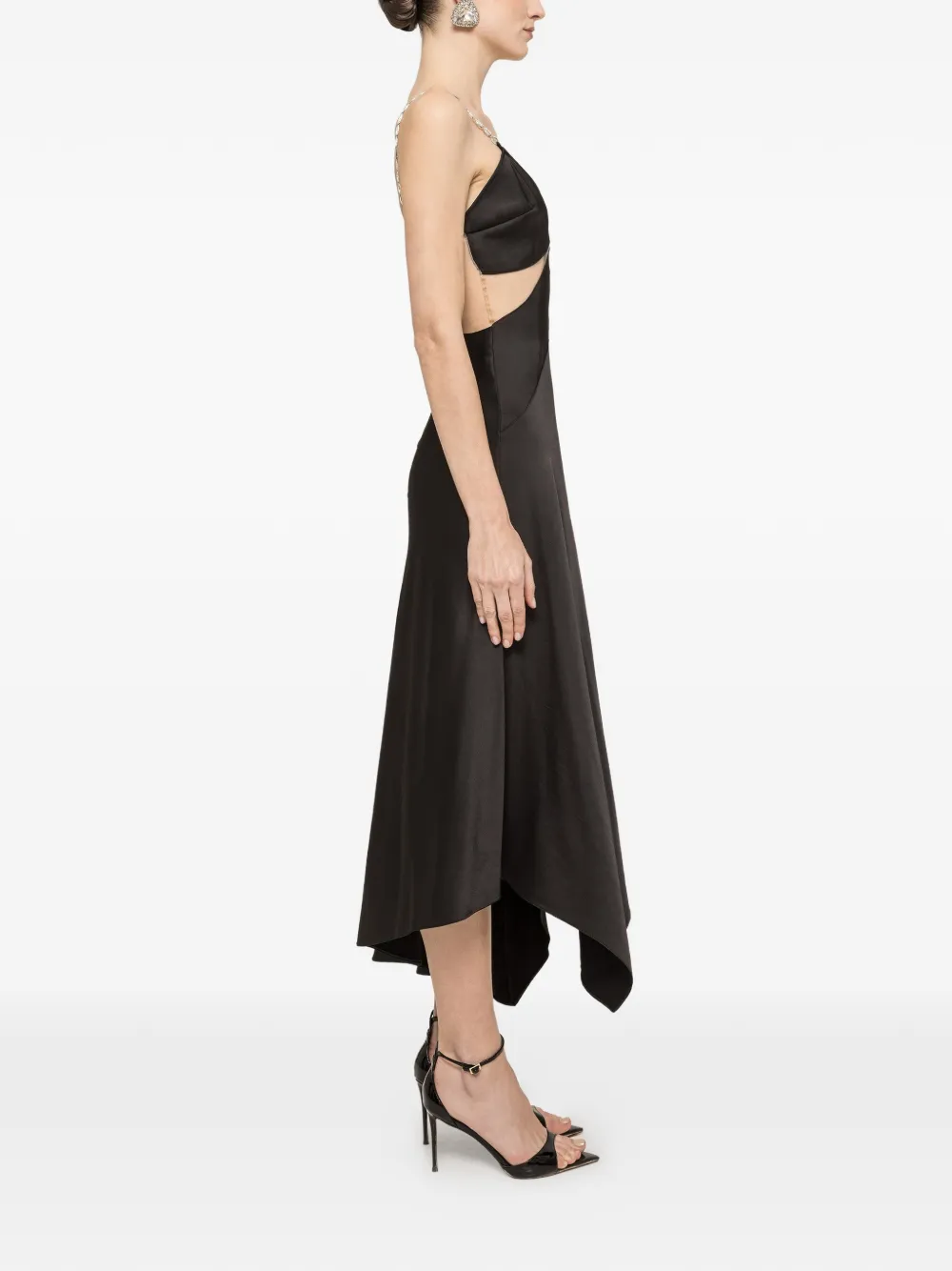 NISSA Midi-jurk met kristallen detail Zwart