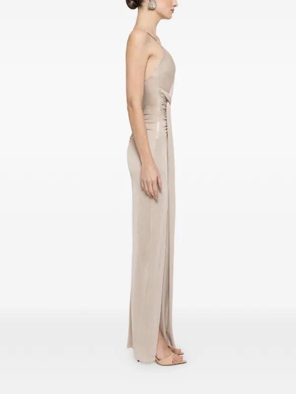 maxi dress with chain straps Black One Shoulder Maxi Dress