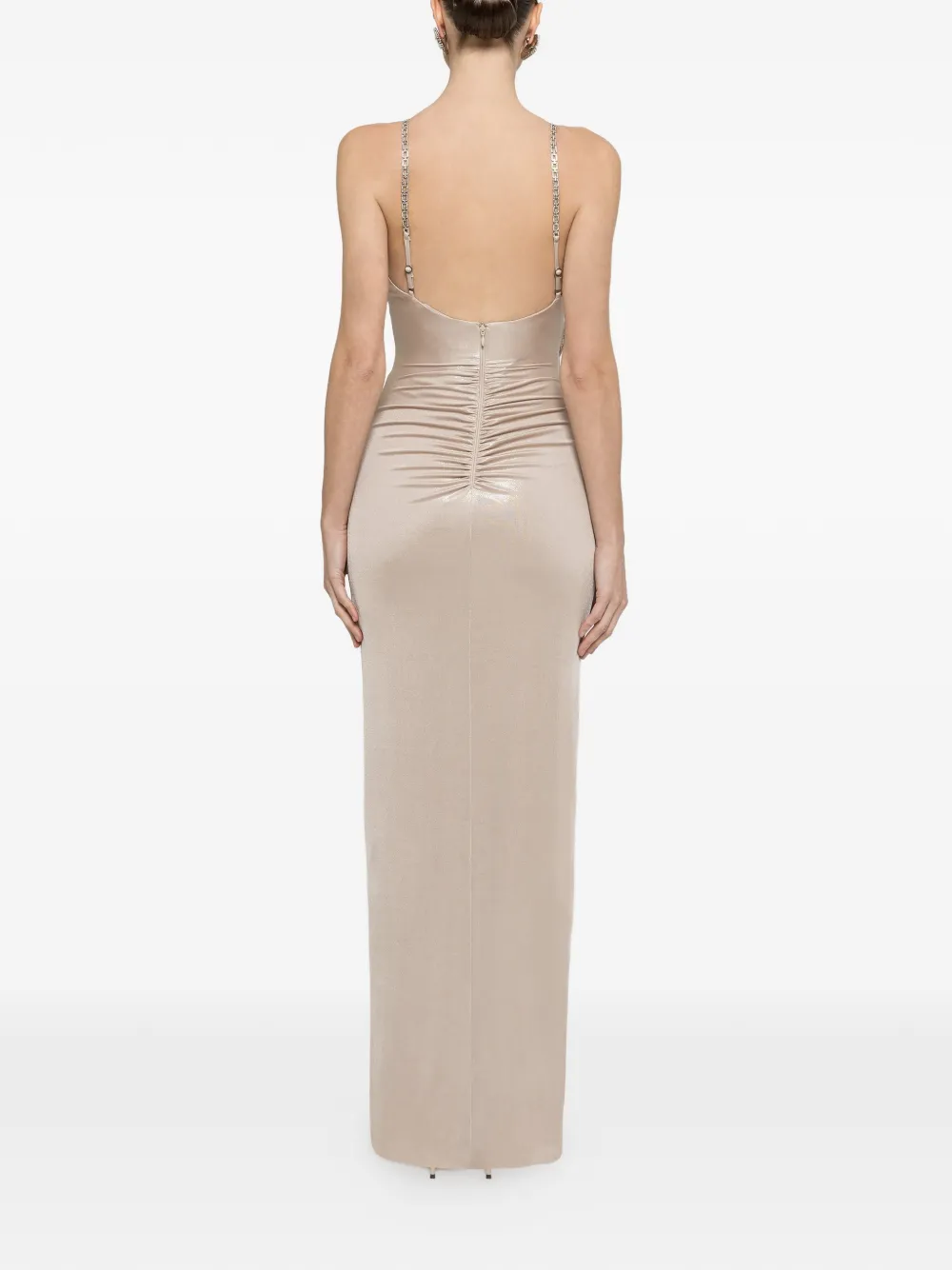 NISSA Maxi-jurk met open rug Beige