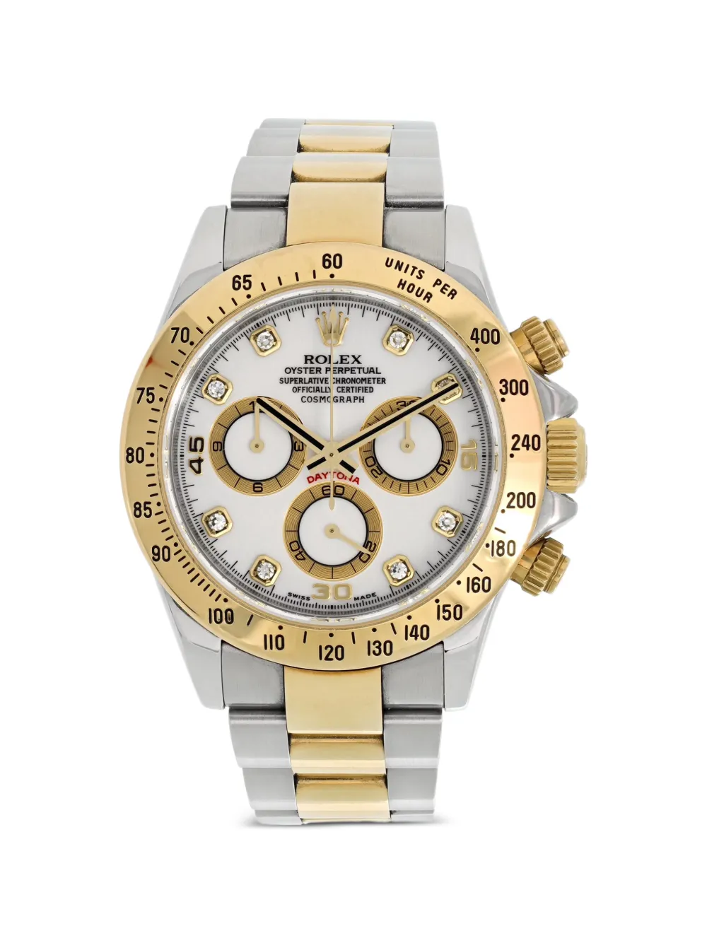 Rolex Steel Diamond 40mm Daytona watch - Bianco