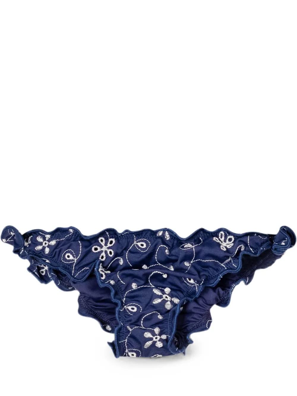 MC2 Saint Barth Kids Bikini met geborduurde bloemen en ruches Blauw