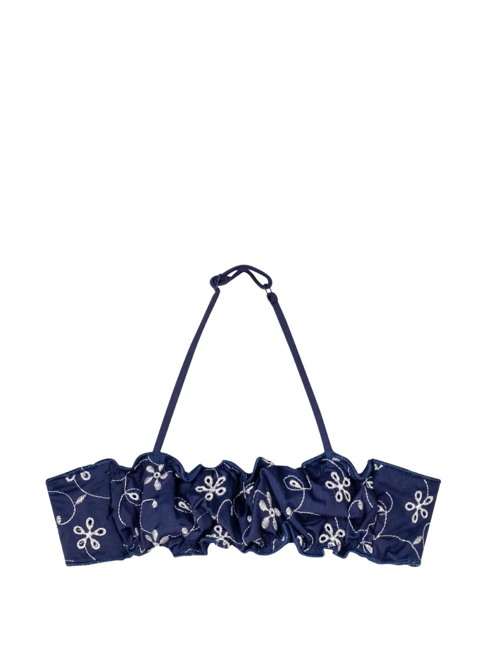 MC2 Saint Barth Kids Bikini met geborduurde bloe en ruches Blauw