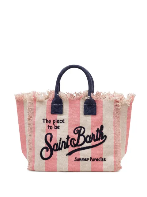 MC2 Saint Barth Colette striped fringed tote bag