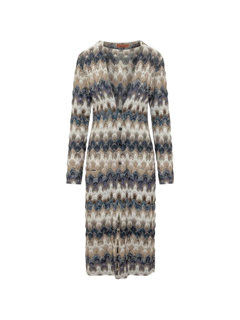 Missoni zigzag-knit metallic-thread cardigan - Toni neutri
