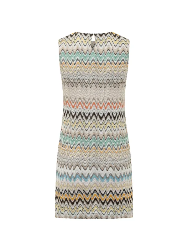 Missoni ジグザグニット ノースリーブ ミニドレス | ニュートラル