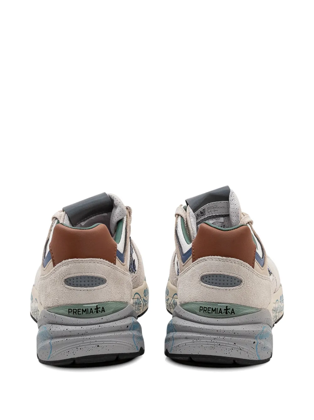 Premiata Mase 25 perforated panelled sneakers Beige