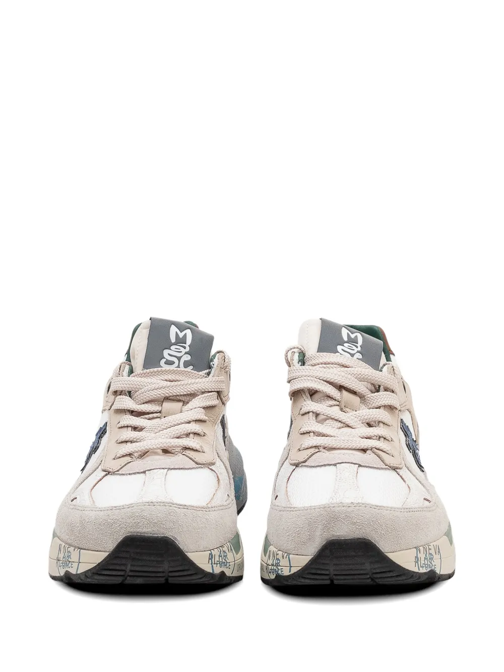 Premiata Mase 25 perforated panelled sneakers Beige