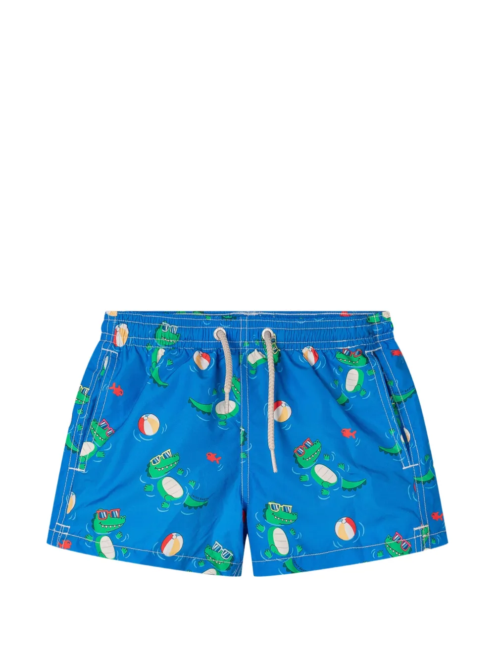 MC2 Saint Barth Kids Zwembroek met trekkoord en krokodillen-print Blauw