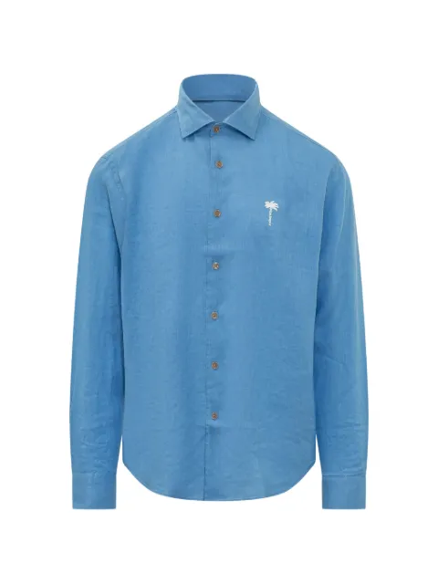 Palm Angels logo-embroidered regular shirt