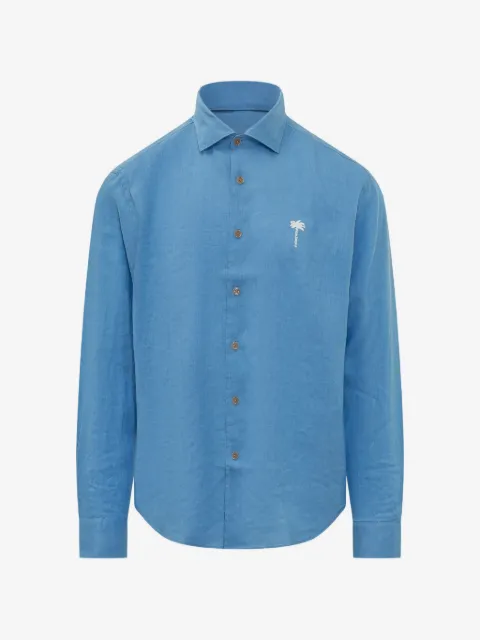 Palm Angels logo-embroidered regular shirt