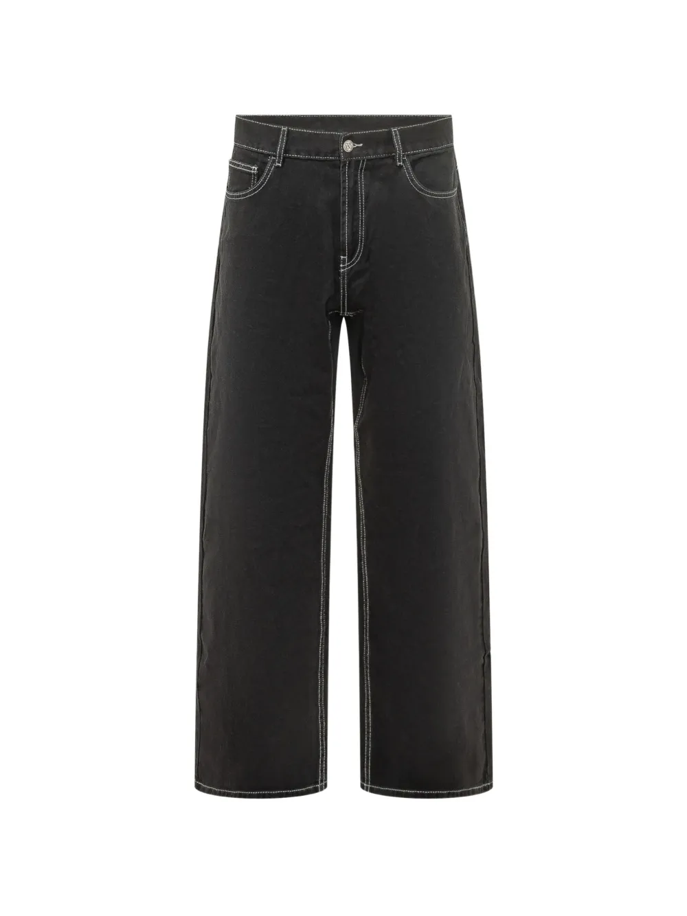 Palm Angels logo-embroidered contrast-stitch jeans - Nero