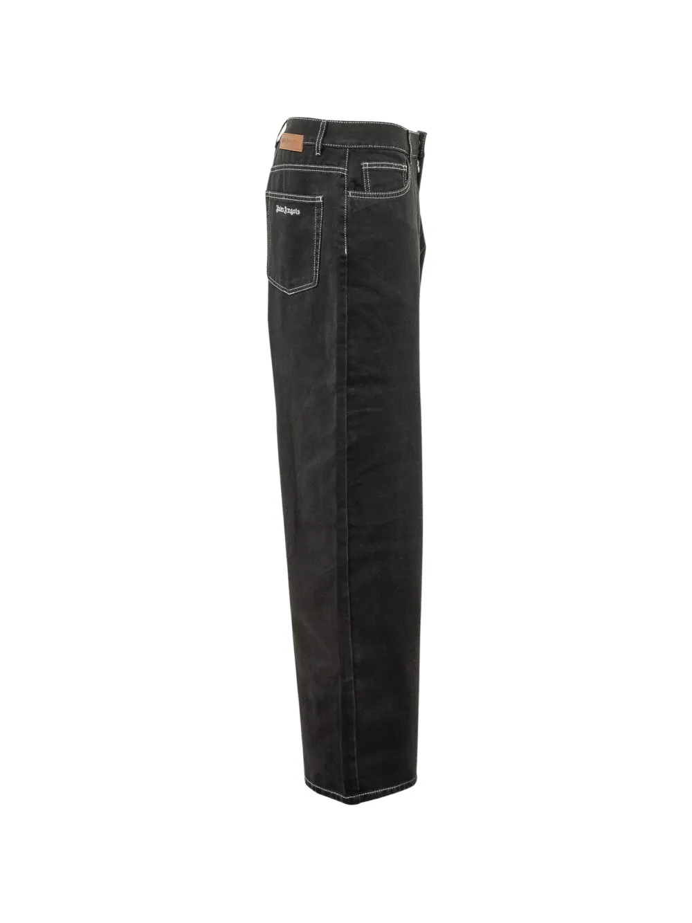 Palm Angels Jeans met geborduurd logo en contrasterende stiksels Zwart