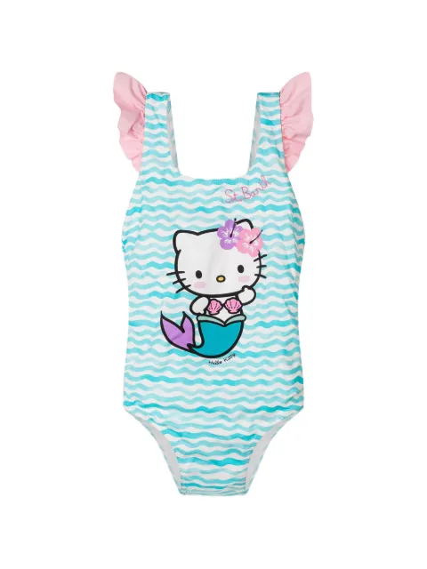 MC2 Saint Barth Kids ruffled wave-print swimsuit