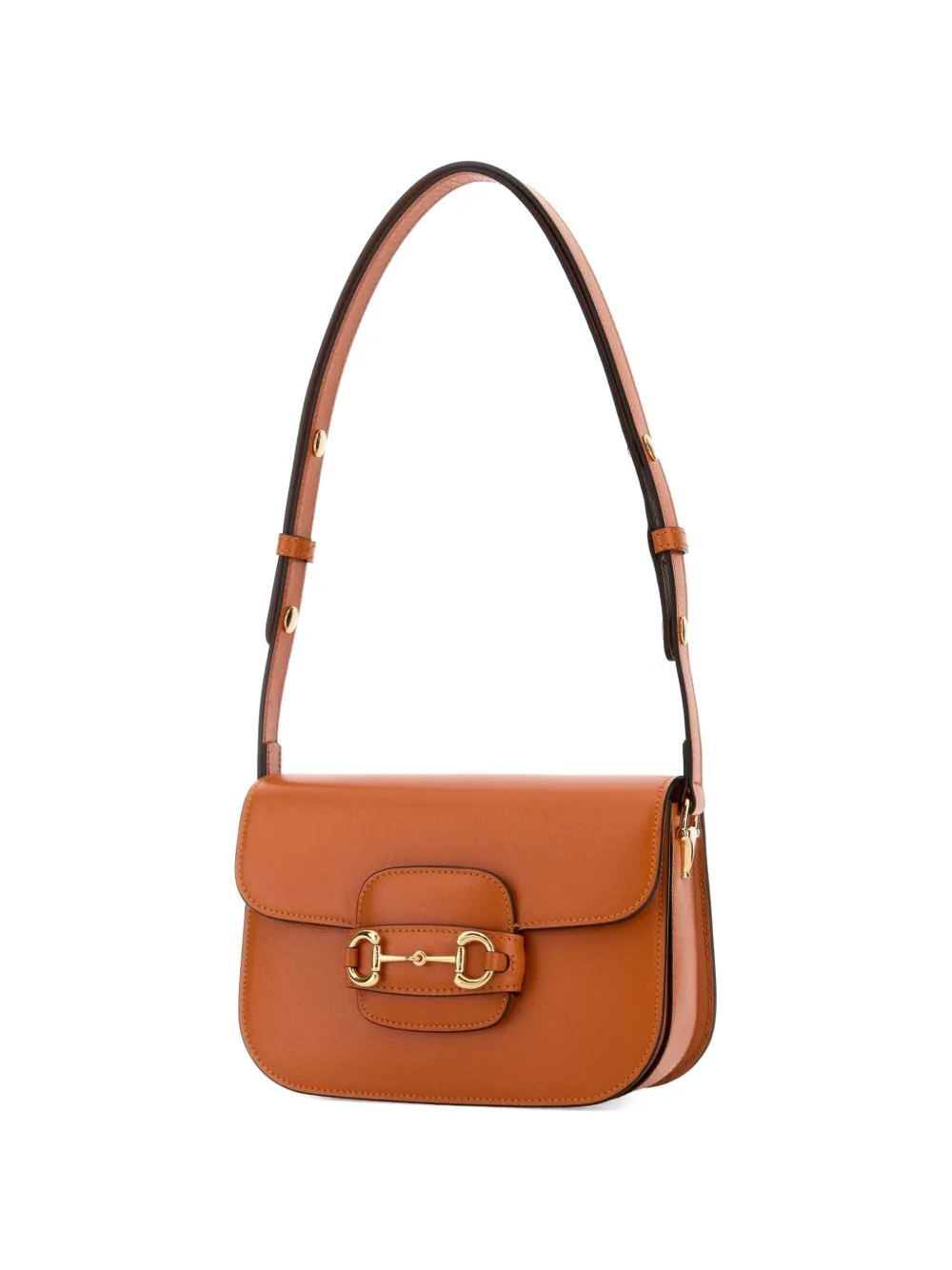  Gucci Small Horsebit 1955 Leather Shoulder Bag - Orange 