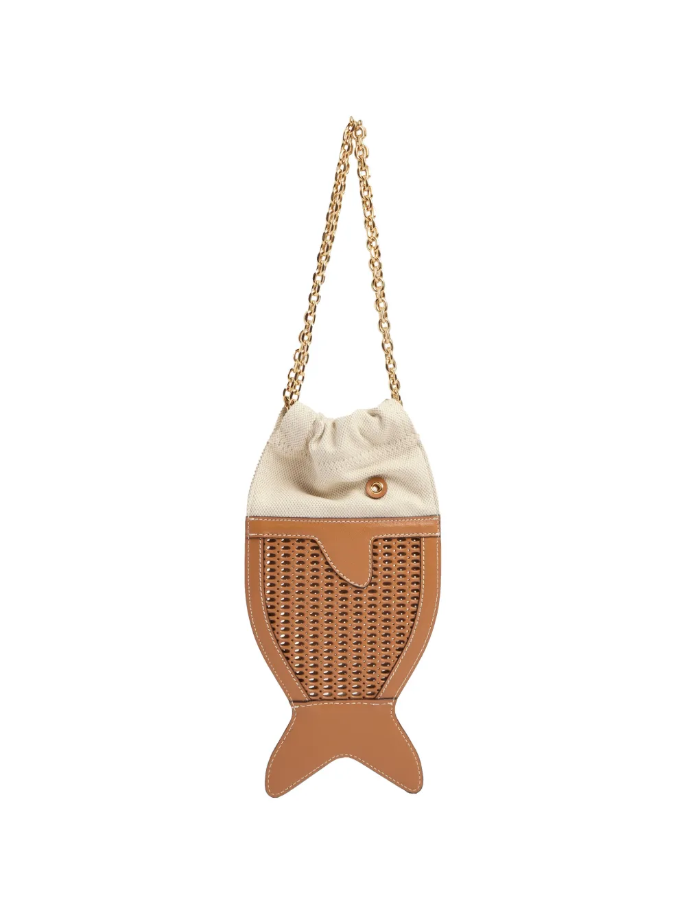  Lancel Fish Woven Clutch Bag - Brown 