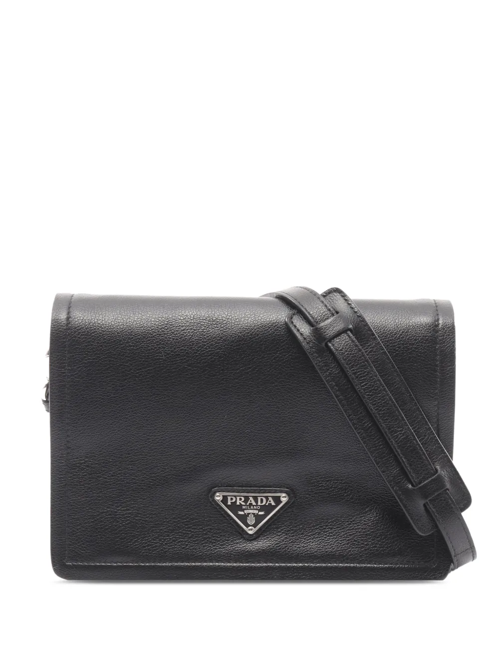 Prada Pre-Owned 2013-2026 Glace Calf Flap shoulder bag - Nero