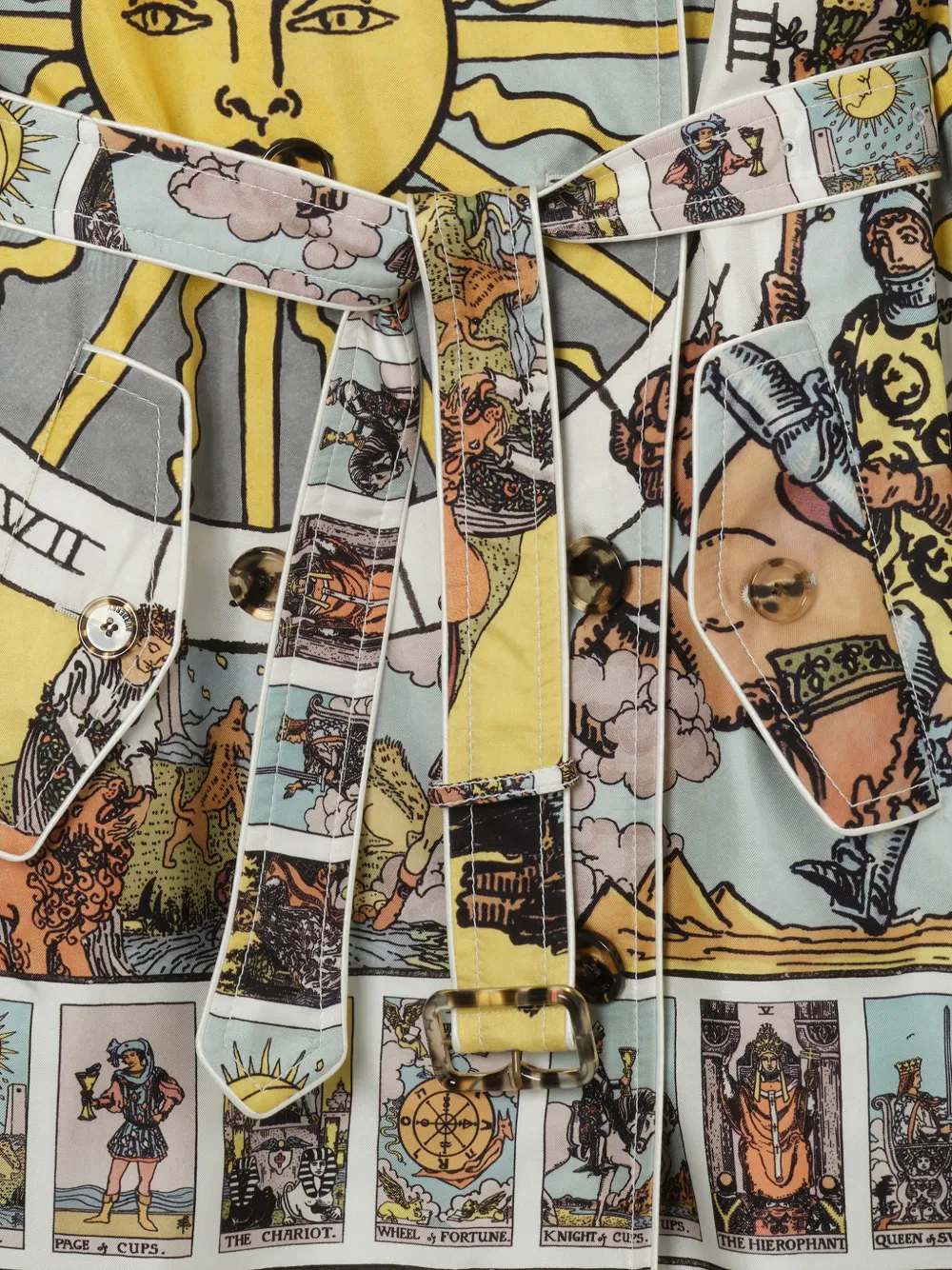 Burberry Zijden Foxfield trenchcoat met tarotprint Geel