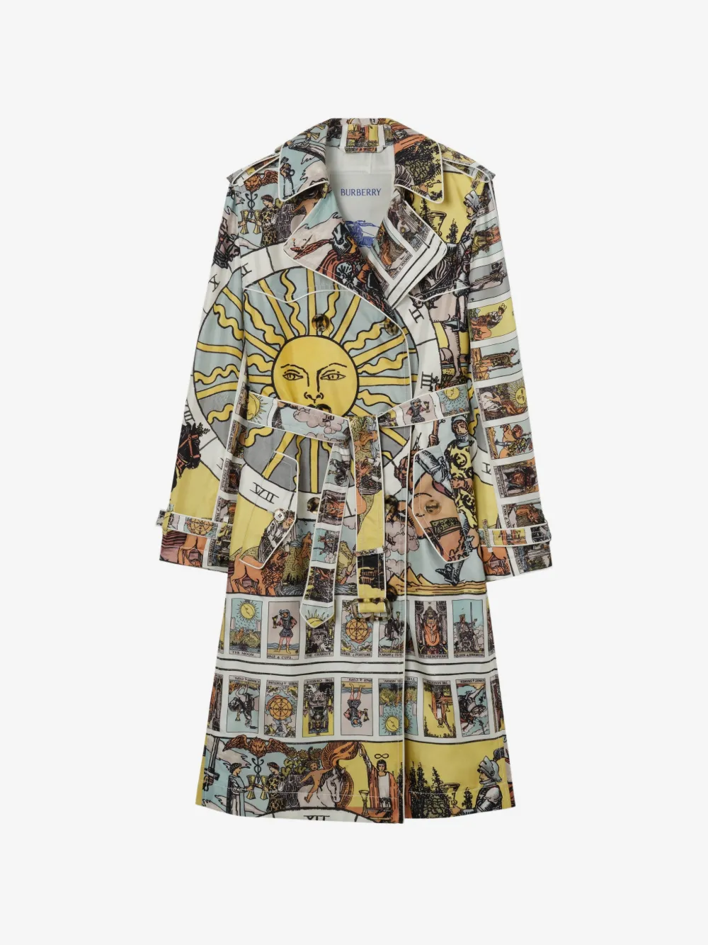 Burberry long tarot print silk foxfield trench coat | 6