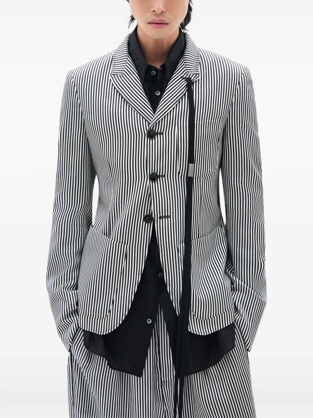 Ann Demeulemeester Josh striped blazer - Black