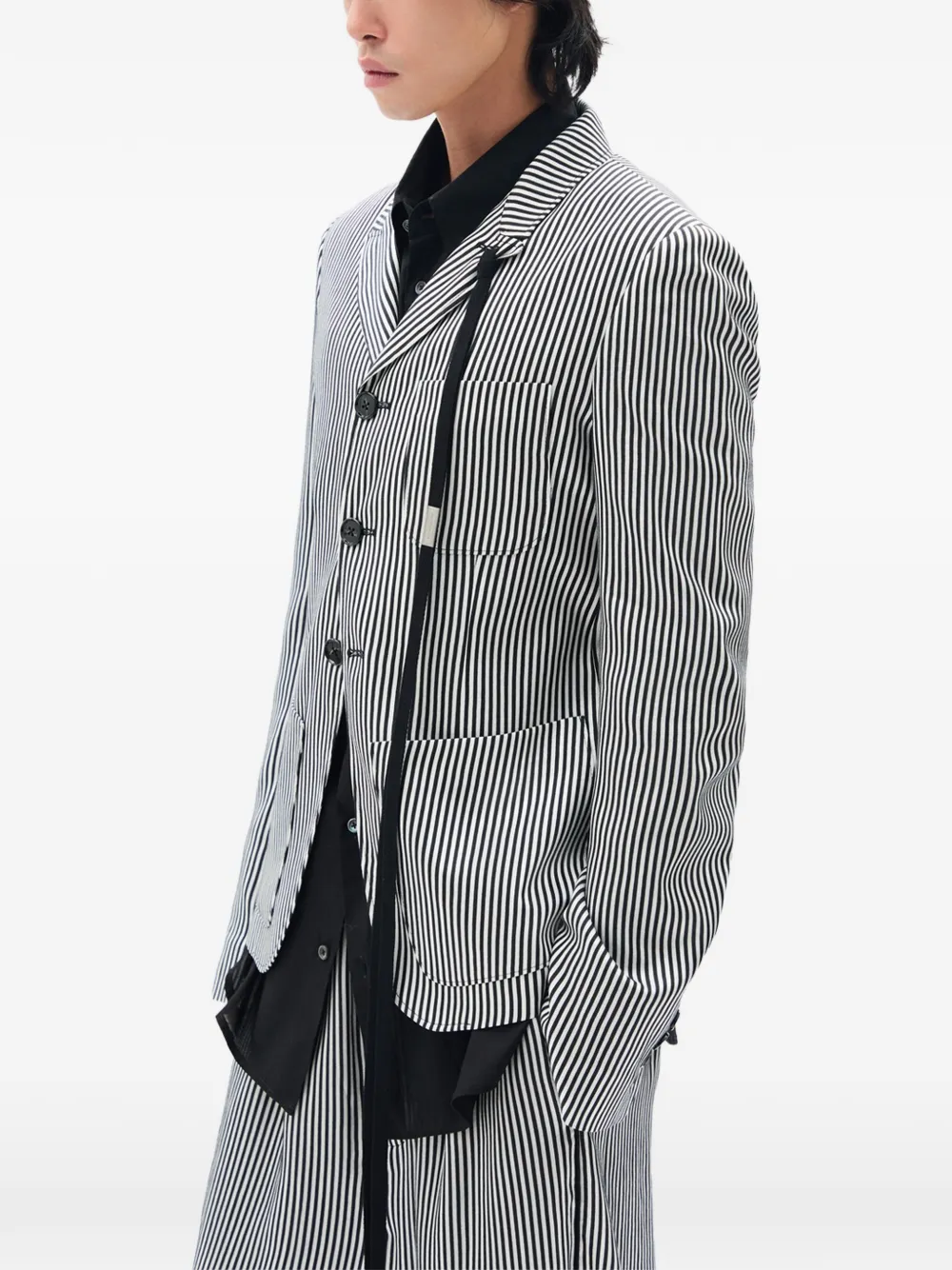 Ann Demeulemeester Josh gestreepte blazer Zwart