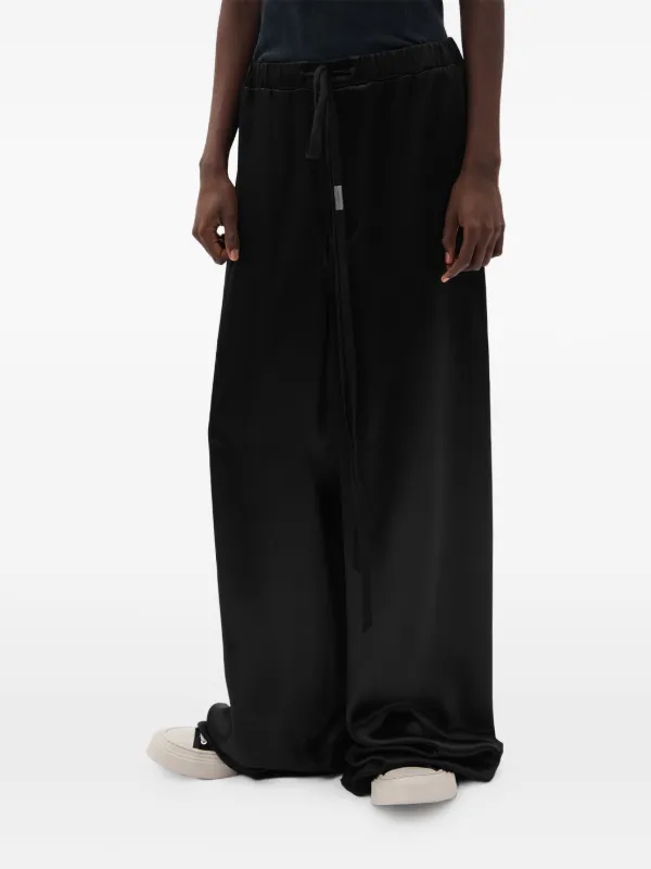 Ann Demeulemeester Sofi Shiny Satin Trousers in Black