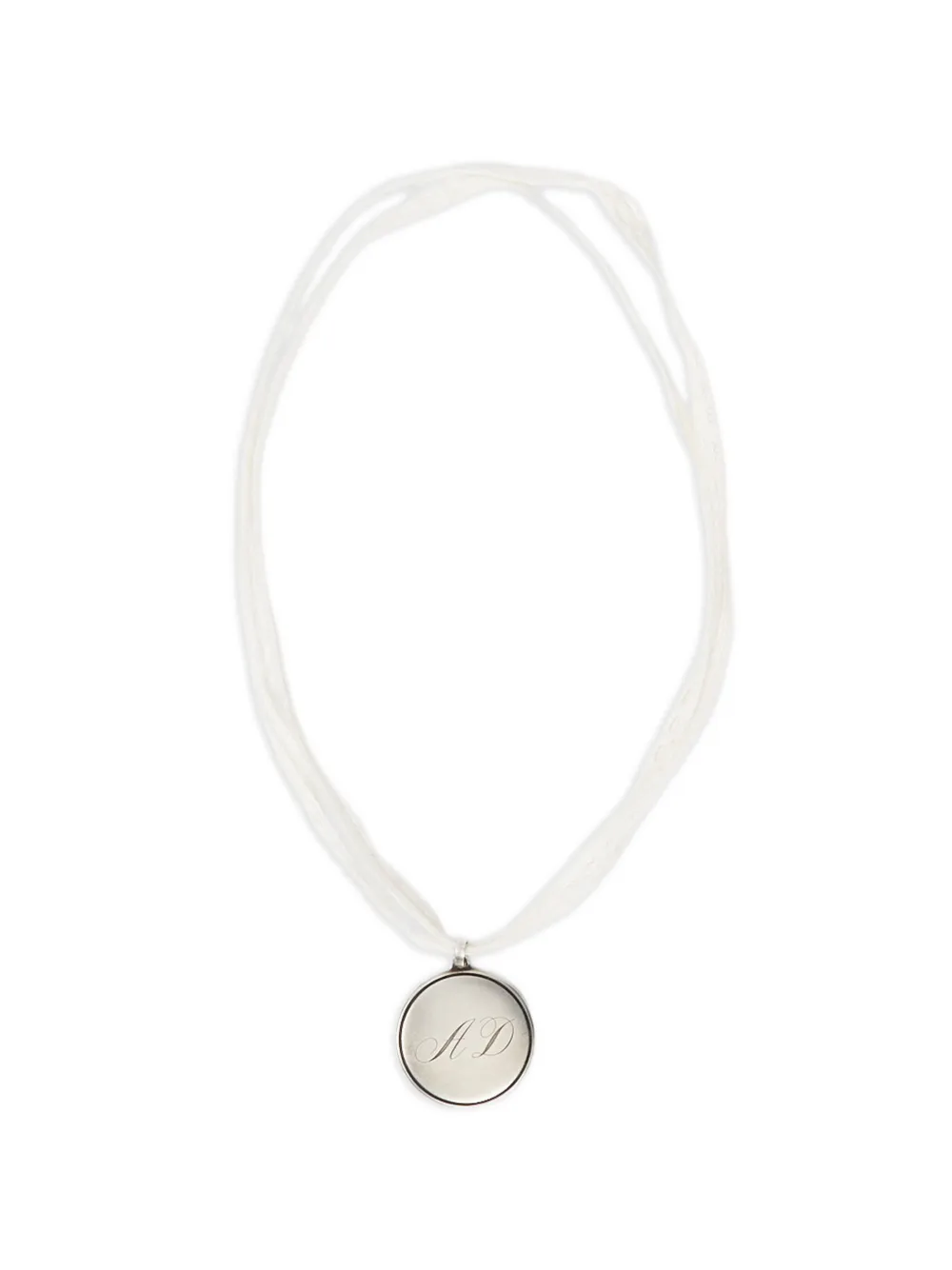 Ann Demeulemeester monogram pendant necklace - Argento