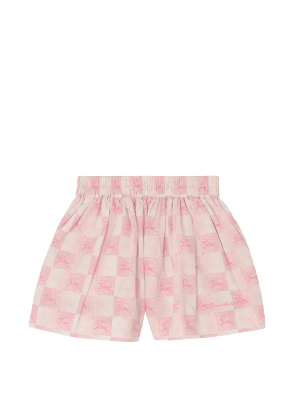 Burberry Kids EKD checkerboard cotton shorts - Pink