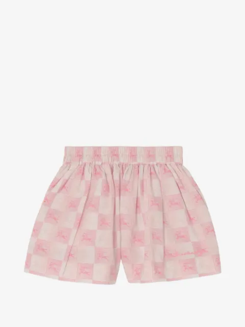 Burberry Kids شورت EKD قطن بنقش مربعات