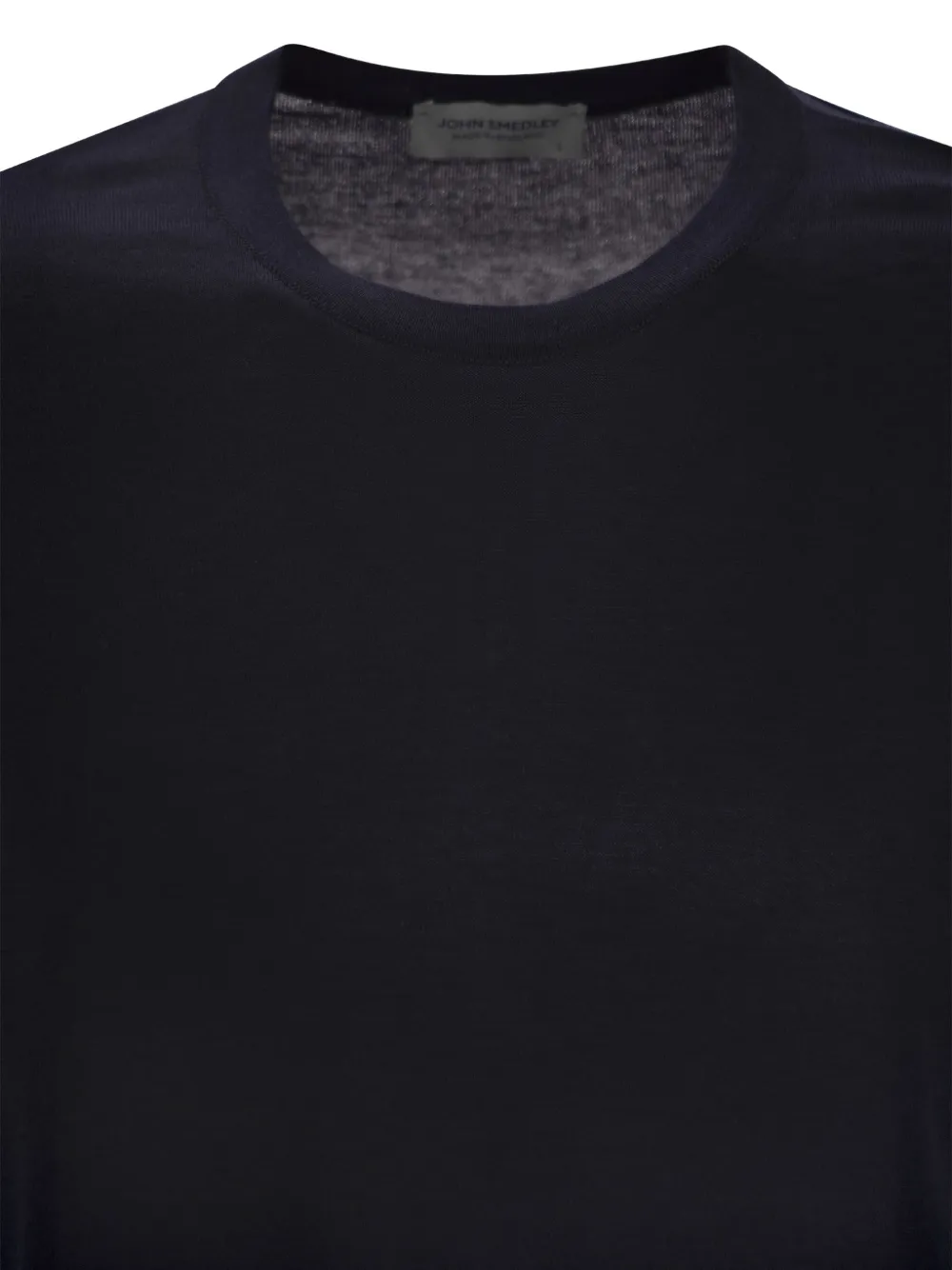 John Smedley T-shirt met ronde hals en geribbelde zoom Blauw