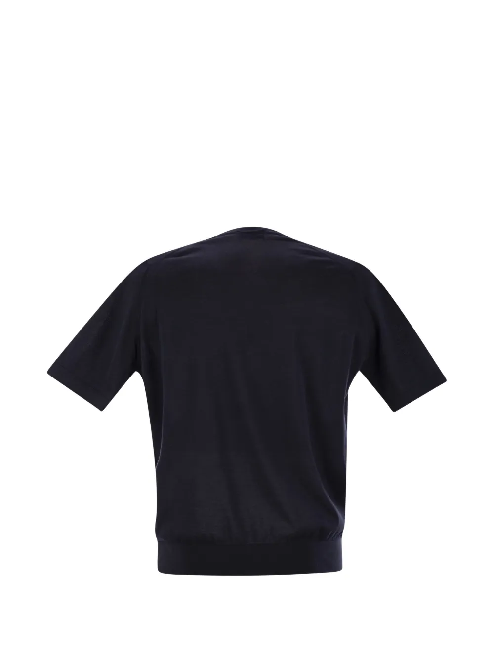 John Smedley T-shirt met ronde hals en geribbelde zoom Blauw