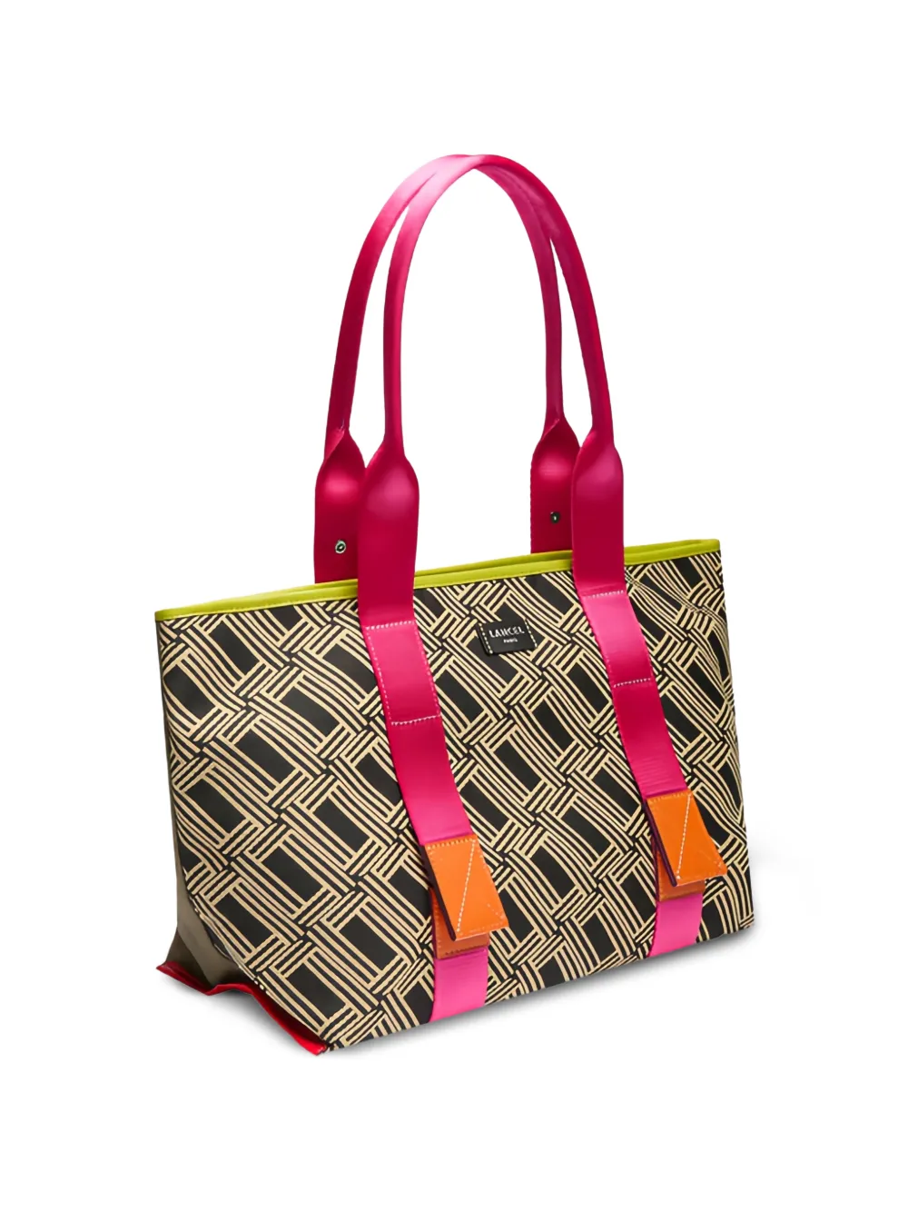 Lancel Shopper met jacquard en rits Beige