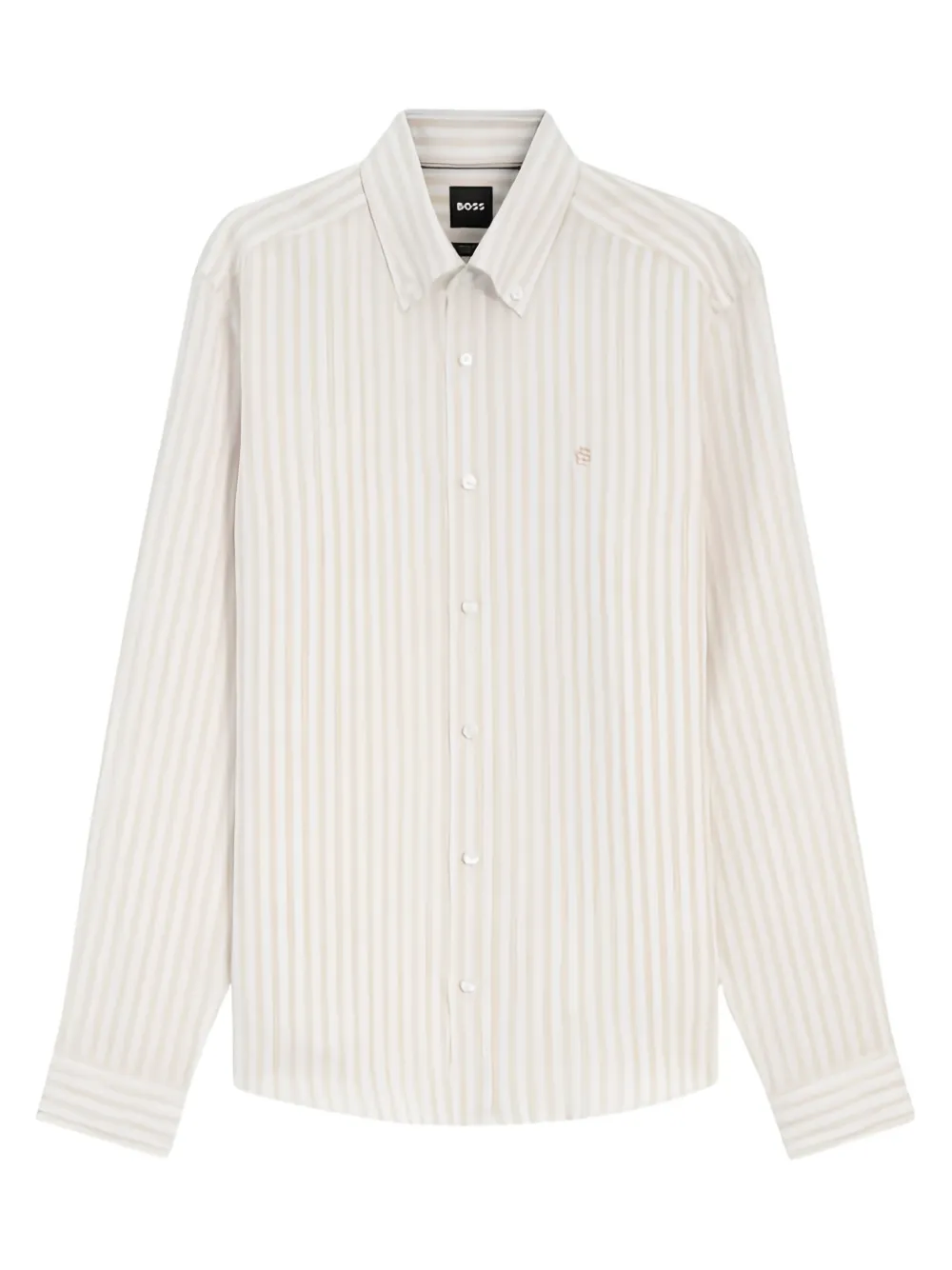  Boss Striped Button-down Shirt - Neutrals 